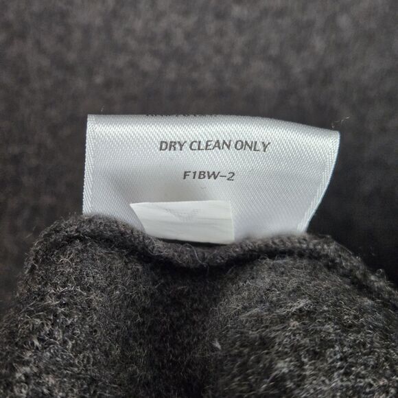 Eileen Fisher Petite 100% Wool Coat Sz PL Brown Asymmetric Collar Snap Button - Picture 5 of 5